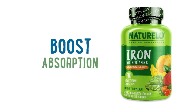 Amazon.com: NATURELO Vegan Iron Supplement with Vitamin C and